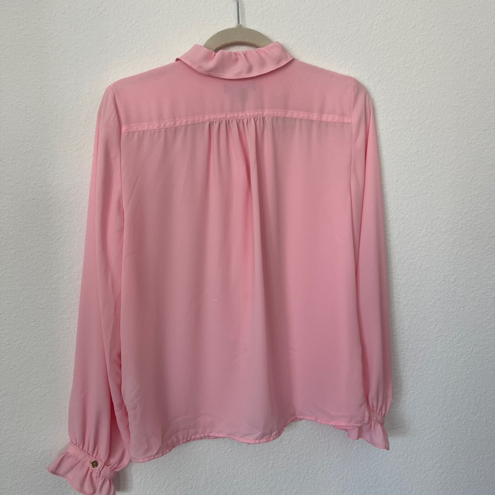 J. Crew Soft Pink Ruffle Button-Up Blouse - Picture 4 of 4